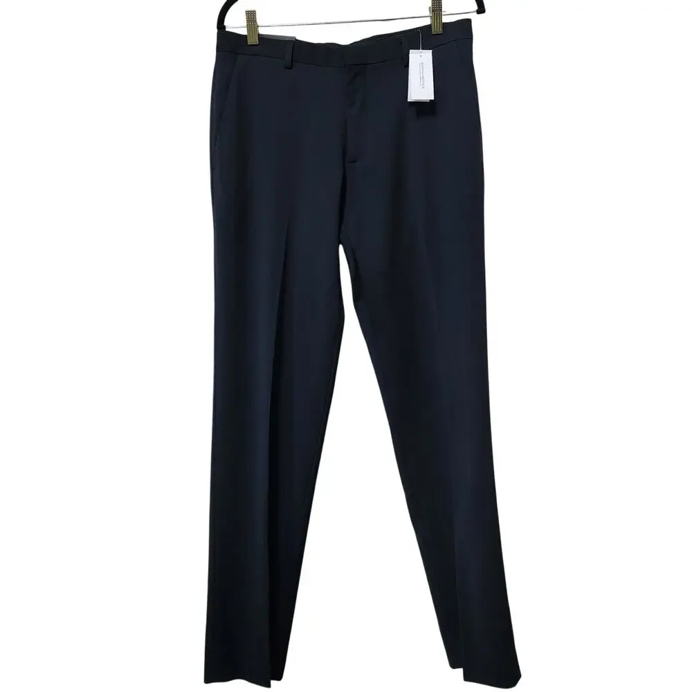 NWT Banana Republic Men's Tailored Fit Italian Wool Navy Dress Pants Size 31/32